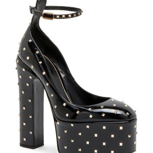 Full Sky Star Rivet Round Head Stripe Thick Waterproof Platform Thick Heel Ultra High Heel Single Shoes
